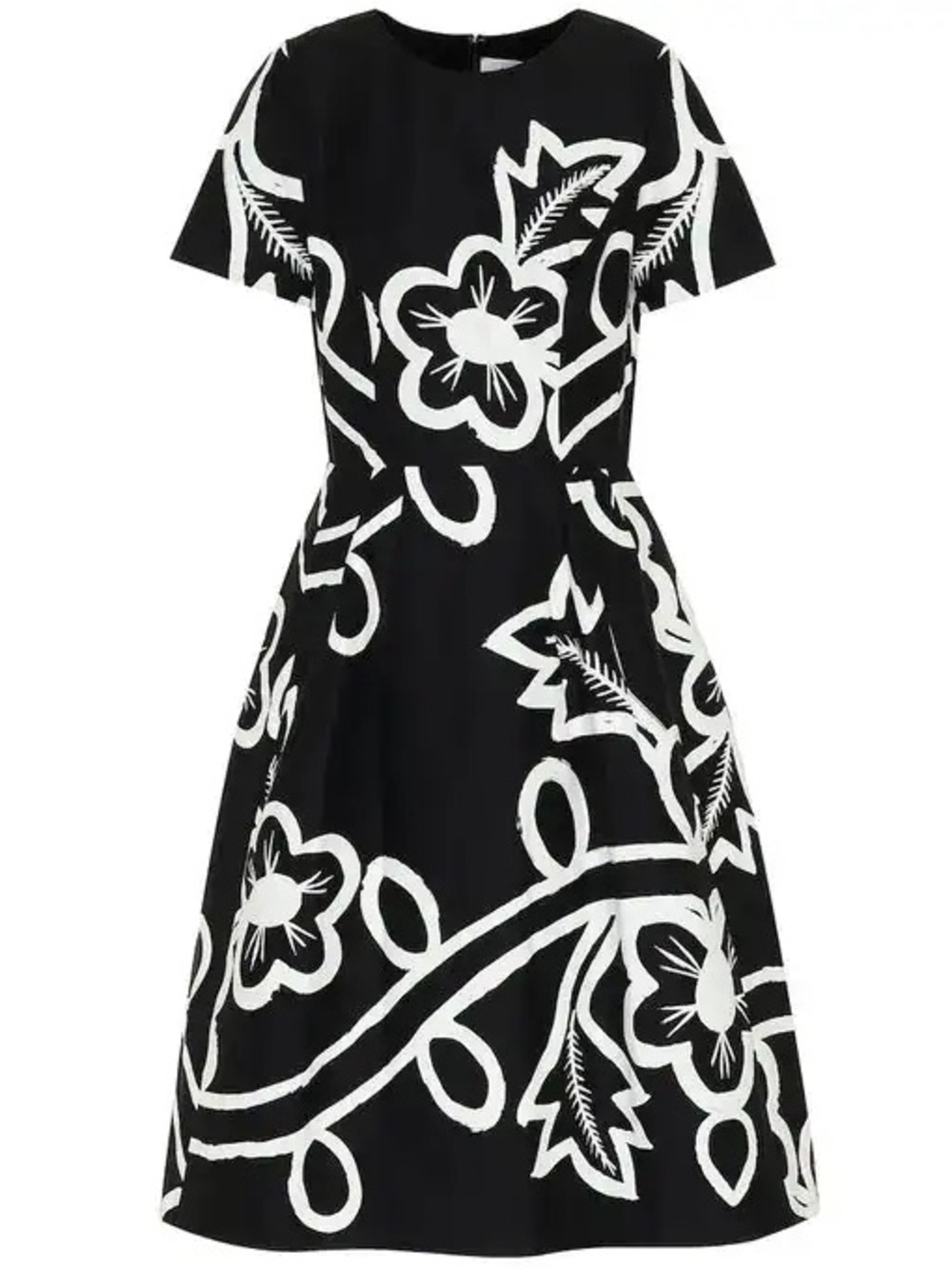 Carolina Herrera New Floral Stretch Cotton Midi Dress Size 10